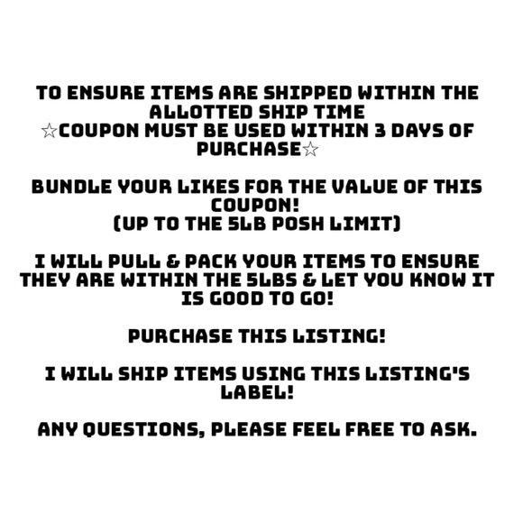 $50 COUPON TO SHOP MY CLOSET - Picture 2 of 2